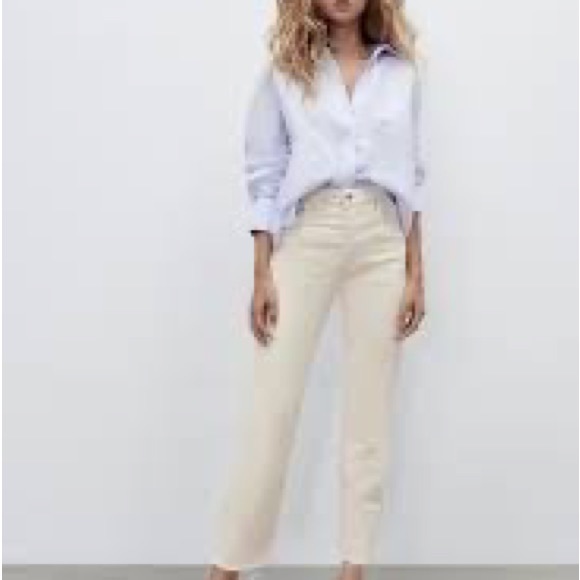 Zara ecru straight jeans - Picture 2 of 6